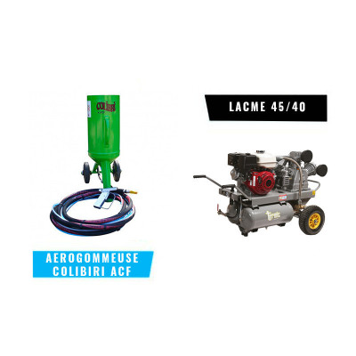 Pack Aérogommeuse ACF COLIBRI + Compresseur LACME TERMIC 45/40-2